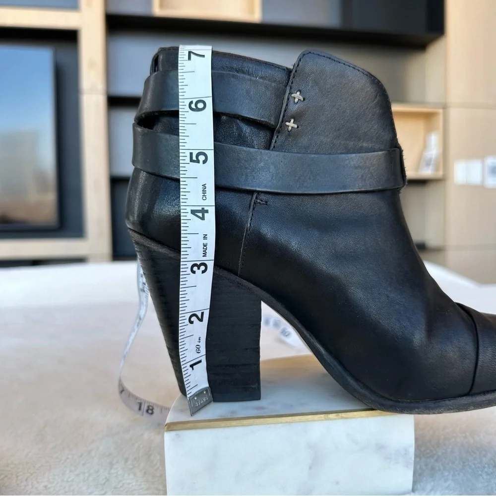 rag & bone 240 mm Kinsey Ankle Black Leather Booties Boots EU 37.5 US 7.5 - Picture 12 of 14